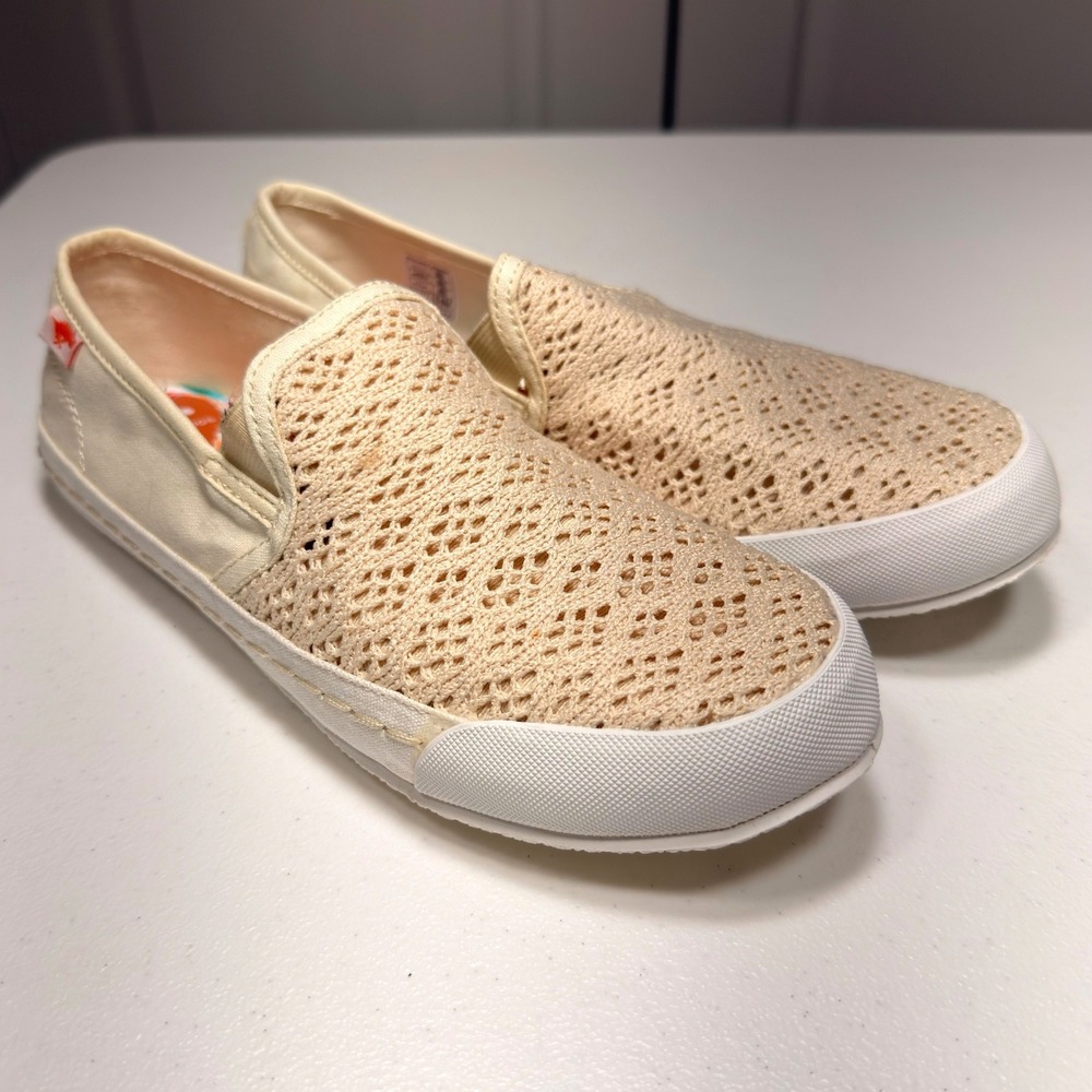 Rocket Dog Coquette Crochet Slip On Sneakers Cream Floral Women's Size 8M